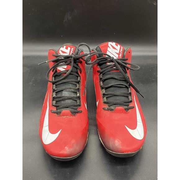 NIKE ALPHA SHARK MEN\'S Size 14 FOOTBALL CLEATS 719952-610 Red Black White EUC main image 7